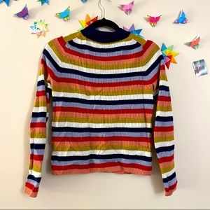 🌟Madewell colorful striped merino wool sweater